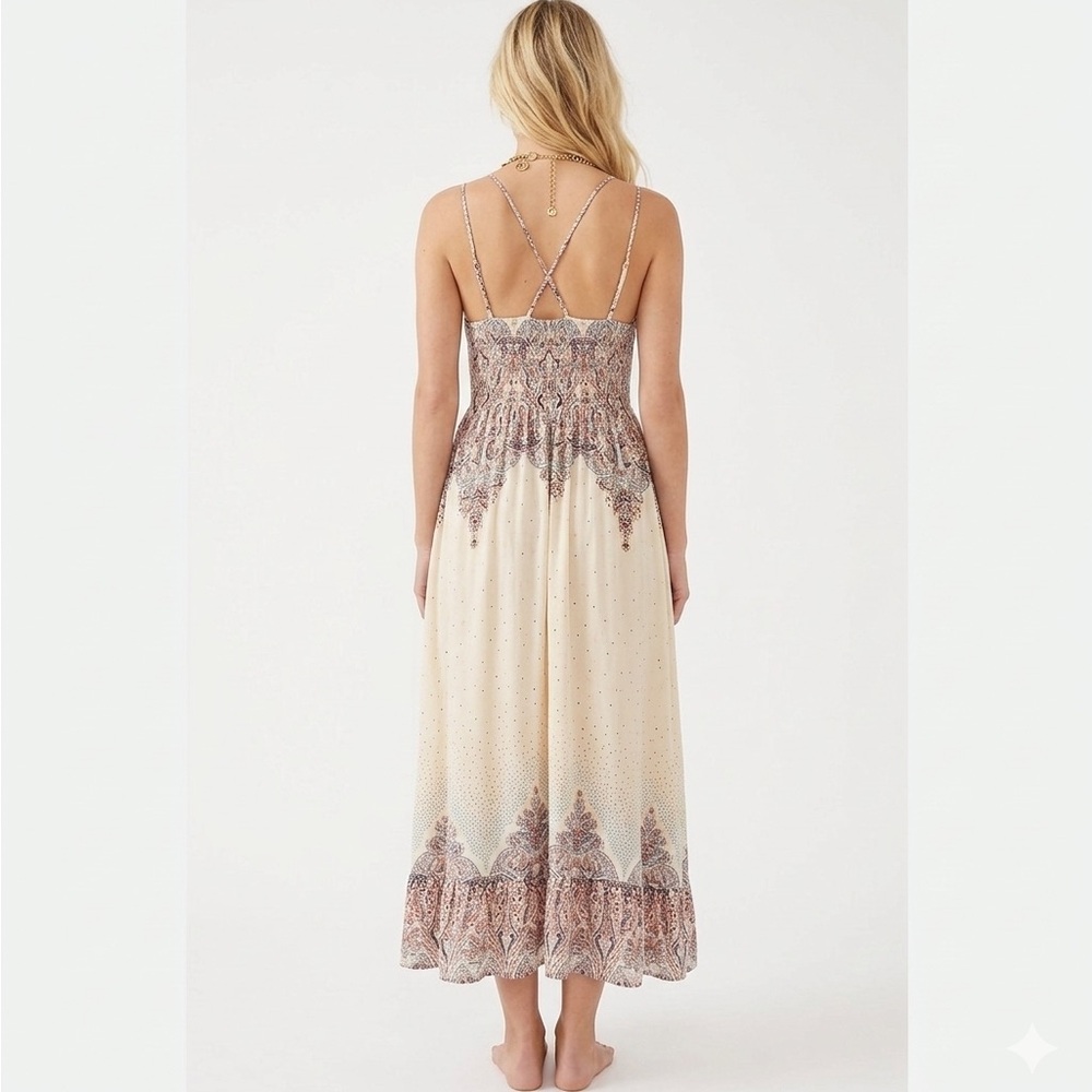 Free People Be My Baby Maxi Sundress Dress paisley print M NEW - Picture 3 of 10